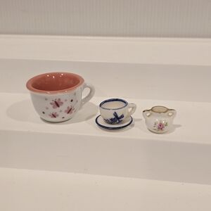 Miniature Porcelain Kids Doll Ttea Set